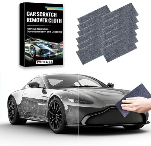 12 Stück Nano Sparkle Cloth für Autokratzer, Nano-Stoffkratzer, einfache Reparatur von Kratzern, Beseitigung von Swirls, Wasserspots & Oberflächenflecken für alle Autofarben