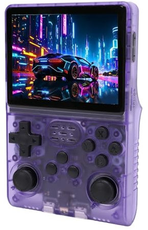 Console de Jeu Portable R40S Pro, 30 000 Jeux Rétro Classiques, écran IPS 3,5 Pouces 640 X 480, Console de Jeu Vidéo Rétro, Contrôleur de Manette de Jeu, 45 émulateurs (Violet