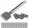 Raschietto in ceramica metallo con lame di ricambio 14Pcs- Raschietto in vetro Piano cottura in ceramica per la pulizia del forno, piano cottura a induzione, piano cottura- Maniglia ergonomica
