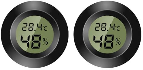 Thermomètre d'intérieur numérique - Mini hygromètre - Écran LCD numérique - Pour intérieur et extérieur - Humidimètre pour humidificateur, cave, chambre de bébé - Fahrenheit ou Celsius (2)