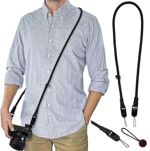 Zouwel Camera Strap, Camera Strap with Quick Release System, Nylon Rope Camera Shoulder Neck Strap for Universal SLR DSLR Digital Mirrorless Camera(Black)