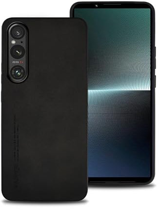 shamdspopu Hülle für Sony Xperia 1 V, TPU kombiniert mit komfortablem Leder-Oberfläche, hochwertig, luxuriös, stoßfest, Kratzfest und robust. (schwarz)