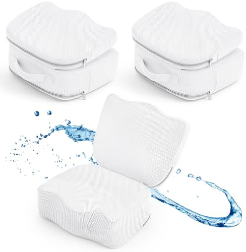 Yerliker Faltbarer Whirlpool-Sitzerhöhung für Erwachsene, verstellbar, 2 Höhen bis zu 16 cm, gewichteter Sitzerhöhung, 3D-Air-Mesh-Whirlpool-Zubehör, schnell trocknend, Mikro-Punkte, rutschfest, für