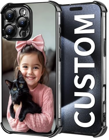 AICISINGN Custom Photo Phone Case for iPhone 16/15/14/13/12/11 Pro Max, Personalized Phone Cases, Shockproof Protection, Customized Picture Case for Birthday Friends Family Valentine, 1 Photo