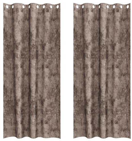 vidaXL Samtvorhänge mit Vorhängen 2 pcs Cappuccino 225 x 140 cm Samt, Moderne Samtvorhänge, lichtundurchlässig, isolierend, stilvolle Fensterdeko, Elegante Gardinen