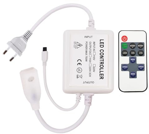 XUNATA Alimentations à Dimmable 220V, télécommande 11 touches + contrôleur 750W général pour bande LED 220V