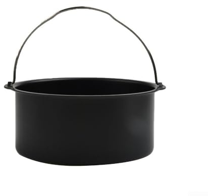 Teglia da forno rotonda per friggitrice ad aria, con manici, in acciaio al carbonio, per torte e forno (17,8 cm)