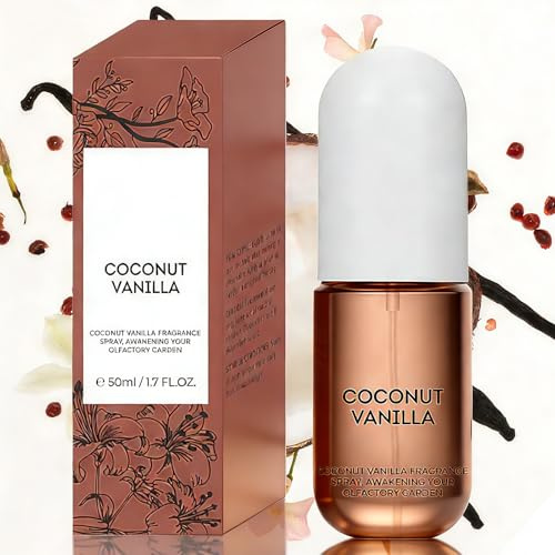 Coconut Vanilla Body Spray for Women, Light & Long-Lasting Fragrance Mist for Skin & Hair, Soothing Scent with Tropical Coconut & Sweet Vanilla Notes