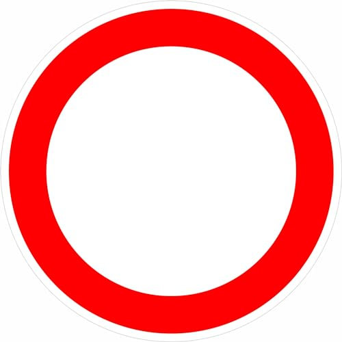 Indigos UG Aufkleber Verbotszeichen blanko, zur Selbstbeschriftung - 20 cm - selbstklebender Sicherheits Aufkleber für Tür oder Wand - Warnschild für Gebäude, Hotel, Büro, Firma, Haus, Praxis