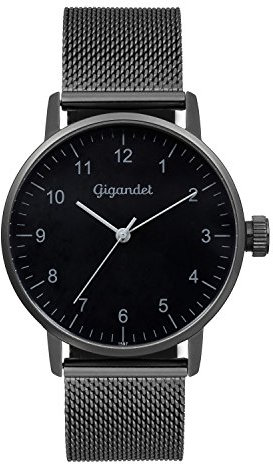 Gigandet Damenuhr Quarz Analog mit Edelstahlarmband schwarz Minimalism G27-007