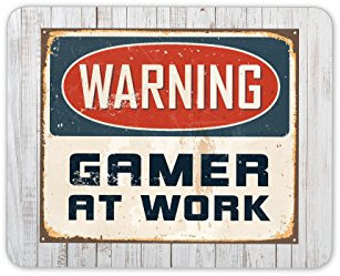Destination Vinyl Ltd Warning Gamer at Work Mouse Mat Pad - Gaming Teenager Fun Gift PC Computer #4184