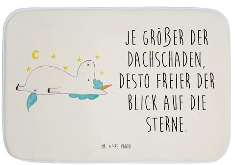 Mr. & Mrs. Panda Badvorleger Einhorn Sternenhimmel - Geschenk, Unicorn, Badematte, Badteppiche, Einhörner, Duschvorleger, Badezimmermatte,