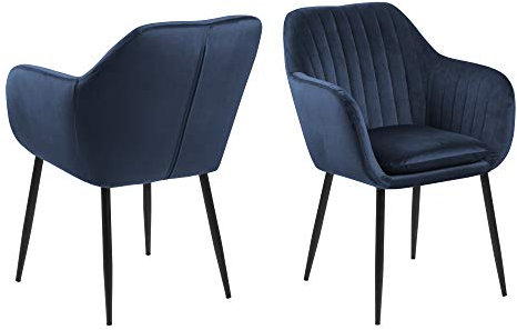 PKline Esszimmerstuhl Emil Essstuhl Küchenstuhl Polsterstuhl Stuhl Stühle blau schwarz