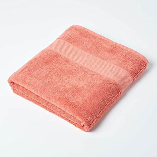 HOMESCAPES Burnt Orange Turkish Cotton Bath Sheet Towel Super Soft Thick & Absorbent 500 GSM Towel Heavy Weight for everyday Luxury