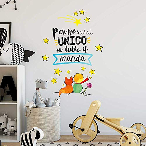 kina - UVB00522 Adesivo Muro Cameretta Aforismi Bambini - Decorazione Parete in PVC Trasparente - Misura 2 Fogli 40x30 cm