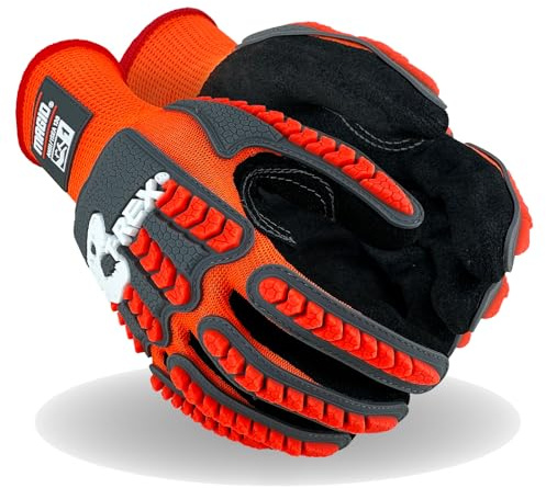 MAGID T-REX Flex Series Sandy Nitrile Coated Knit Impact Gloves, 1 Pair, 9/Large, TRX400