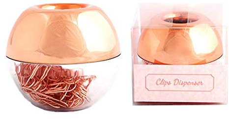 Büroklammern mit magnetischem Deckel, 28 mm, Roségold, 100 Stück