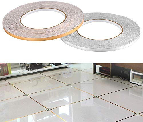Mildewproof Gap Tape für Keramikfliesen, 50 Meter wasserdichtes Wall Gap-Dichtungsband, Streifen, selbstklebender Bodenfliesen-Schönheitsnaht-Aufkleber für Wohnkultur (5mm, Silber)