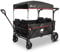elvent® WagonPro City Bollerwagen/Handwagen faltbar mit Dach I 4 Sitzplätze | groß I Sitzpolster, Hecktasche, Feststellbremse, 5-Punkt-Gurt I für 4 Kinder (Schwarz)