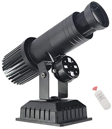 35W LED Custom Image GOBO Logo Projector Lamp Advertising Light for Company Store Wedding Events, Including Free Custom Glass GOBO (Black)