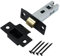 Black Door Tubular Latch 64mm Mortice Latch Lubricant Rebate Latch with Polished Plate & Screws Internal Door Catch Handles Fire Rated Tubular Latches.
