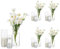 Deko Vase Glas Zylinder Tischdeko: Glasseam 4 Satz Blumen Vasen Set Modern Glasvase Rund Glaszylinder Blumenvase Tulpenvase Tischvase Fuer Hochzeit Wohnzimmer Tulpen Rose, 15/20/25cm Hoch