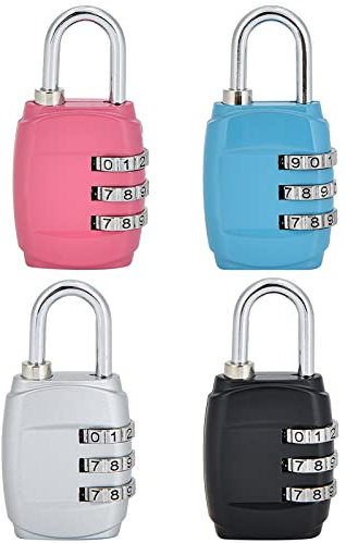4PCS Luggage Locks, 3 Digit Combination Padlock Digit Security Padlock Resettable Code Locks Suitcase Combination Locks Outdoor Waterproof Coded Padlock Small Number Lock Padlock for Gym Locker Zip
