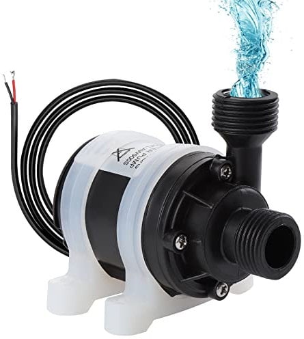 HSEAMALL DC 12V Mini Bomba de Agua, Bomba de Agua Sumergible sin escobillas 800L/H 5M con Soporte de Silicona, Bomba Anfibia para Circulación de Agua en Estanques Acuarios Fuentes Solares