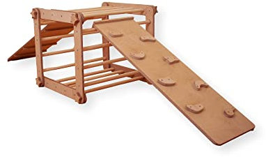 Kidodido Montessori Kletterwürfel | Faltbarer Kletterwürfel für Kleinkinder | Verwandelbarer 9 in 1 Kletterwürfel | Drinnen Faltbarer Kletterwürfel für Kletterrampe (Würfel & 2 Rampe)