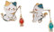 Lot de 2 épingles à revers en forme de chat mignon pour sacs à dos en émail pour animaux domestiques, chats, broches de pêche pour vestes, chapeaux, sacs, Métal, Nouveau