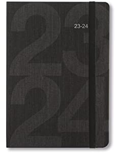 Letts Block A6 week to view 2023/2024 academic diary - black