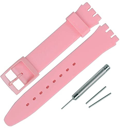 Rihahisy Ersatz-Uhrenarmband aus Silikonkautschuk für Swatch, 17 mm