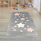 Teppich-Traum Teppich-Läufer Kinderzimmer weich rosa weiß Sternen in anthrazit 80x150 cm