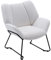 chairus Kunstfell Loungesessel für Wohnzimmer Balkon Modern Gepolstert Polsterstuhl Relaxsessel mit Metallbeinen (Weiß)