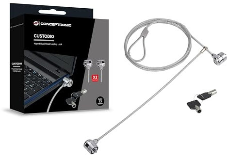 CONCEPTRONIC CNBSLOCK15T 1.5m Dual Head Laptop Lock with Key