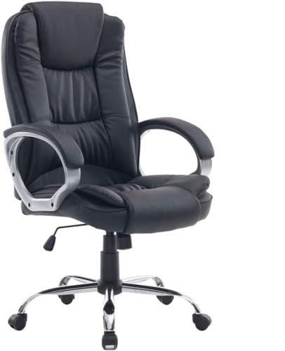 HOGAR24 ES Bürostuhl, hohe Qualität, mit Kunstleder bezogen (schwarz)