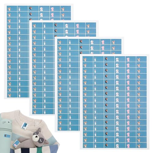 120 Piezas Pegatinas Personalizadas Nombre, Pegatinas con Nombre Impermeables Azul Animales de Dibujos Animados Etiquetas Ropa Universales para Libros de la Escuela Botella Cajas Bolsas