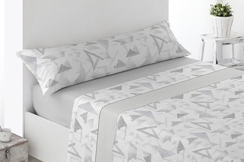 Cabello Textil Hogar Juego de sábanas Estampadas - Disponibles en 3 y 4 Piezas - Varios tamaños, diseños y Colores - Microfibra Transpirable Extra Suave (Arbec Gris, Cama de 135 cm (135x190/200cm))