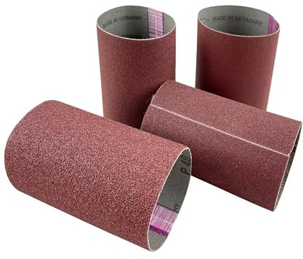 Manchons Abrasifs Toilés pour Bois et Métaux - Ø 80 mm x 120 mm - Grains assortis (1x P40, P60, P80, P120)