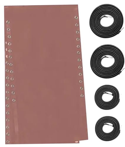 Banziaju Chair Replacement Fabric,Patio Chair Replacement Fabric, 63x17 Sling Chair Replacement Fabric With 4 Bungee Cord, Waterproof Breathable Kit for Outdoor, Coffee