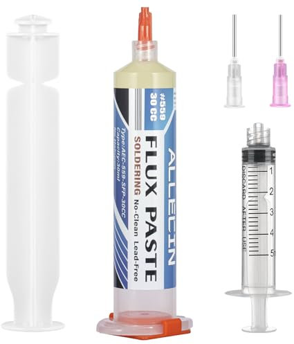 ALLECIN Flussante Senza Piombo 30mL No Clean Solder Flux Paste 30CC Flussanti per Saldatura Flusso per Pasta Saldante AEC-559 con Siringa per PCB SMD BGA (Confezione da 1 pezzo)