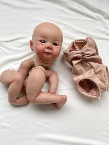 MineeQu 19 Pulgadas Muñeca terminada Tamaño Kits ya Pintados Lifelike Muñecas bebé Reborn Piezas con Vetas de Pintura detalladas Realista Muñeco Despierto Recien Nacido Kits con Cuerpo Extra