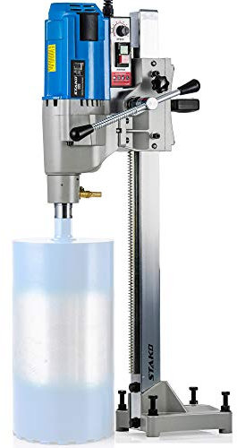 STAKO Trapano a nucleo professionale con potente motore 4250 – con supporto per trapano – Diametro massimo 255 mm – Punte diamantate per calcestruzzo 0 – 560 giri/min – Unità di perforazione con