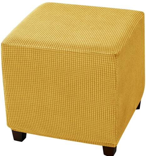 AQIGR Fußhocker Bezug Ottomane Quadratisch Schonbezug Hockerbezug 40x40 Stretch Husse für Fußhocker Ottomanischer Hocker-Bezug Überzug Hocker Protector Waschbar(Color 9)