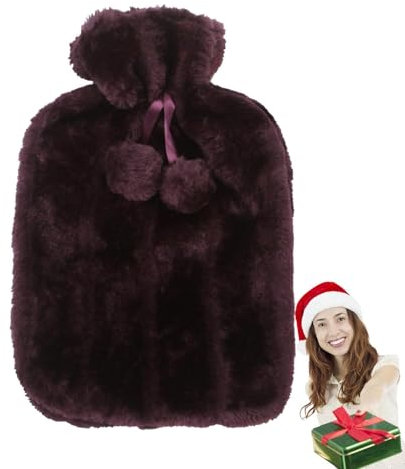 Vbnuyhim Wärmflaschentuch, 2 Liter, weicher Kunstplüsch, niedlicher Wärmflaschenbezug – Wärmflaschen-Gummibezug, Winterwärmer, für Damen und Kinder (nur Bezugshülsen), 6–8 Stunden warm zu halten