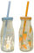 eBoutik - Set 2 Easter Milk Bottle Set with Straw for Kids - Fun Novelty Party Gift Accessory Milk Bottle Style Juice Glass with Easter Spring Design - Leakproof with Straw (Set Two)