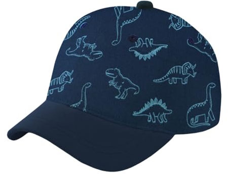 Baby Baseballkappe, Dinosaurier Muster Baseballmütze, Baby Mütze Sonnenhut, Verstellbare Cartoon Kleinkind Sonnenhüte für Jungen Mädchen Kleinkind (DE/NL/SE/PL, Alter, 2 Jahre, 5 Jahre, Marine)