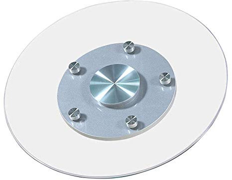 GXXINGIN Lazy Susan 60cm Turntable Tempered Glass Serving Plate Dining Table Rotating Tray Round Service Tray Aluminum Alloy Bearing, High Load Capacity