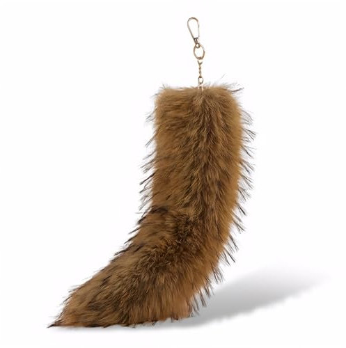 lafomukea Fuchsschwanz Anhänger, 38 cm Fuchsschwanz, Weich Flaumig Dicht Dekoration, Furry Tail, Groß Schlüsselanhänger Tasche Zusätze Tasche Anhänger Auto Dekoration