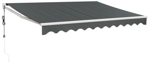 Elektrische Markise mit Kurbel Anthrazit 3,5x2,5 m - Perfekter Sonnenschutz für Terrasse & Garten - Leicht zu bedienen & langlebig